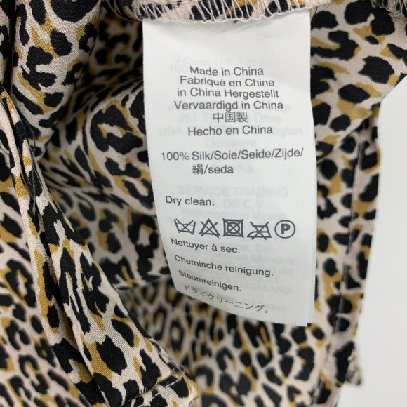 J.Crew Top Leopard Print 100% Silk Button Down Long Sleeve - Picture 9 of 13